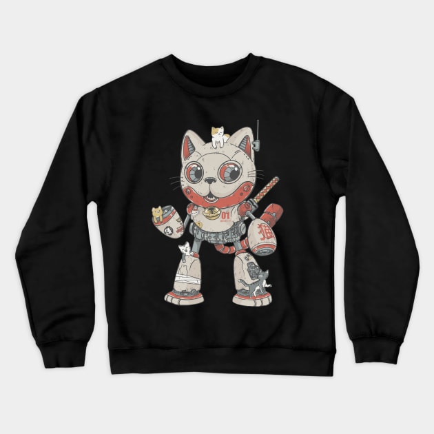 Mecha neko Crewneck Sweatshirt by ppmid